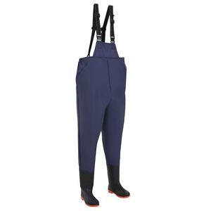 vidaXL Chest Waders met laarzen PVC brei stof Maat 46 Blauw