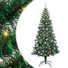 vidaXL Kunstmatig Voorverlicht Kerstboom Groen 240 cm PVC en Metaal