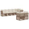 vidaXL Tuinbankenset 8 pcs Beige poly rattan