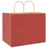 vidaXL Papieren zakken 250 st met hengsels 32x22x24 cm rood