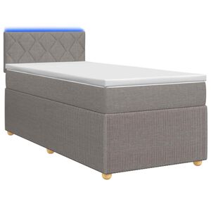 vidaXL Boxspringbed met matras met hoofdeinde Taupe 80 x 200 cm Stof