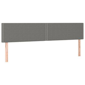 vidaXL Hoofdborden 200x5x78/88 cm stof donkergrijs