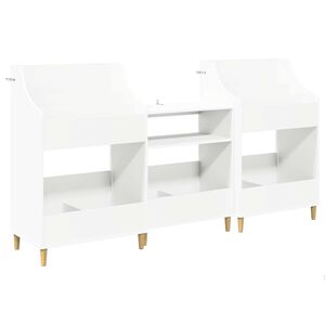 vidaXL Media Planken Set 3 st Wit 212 x 46 x 112 cm Bewerkt hout