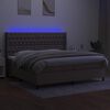 vidaXL Boxspring met matras en LED stof taupe 200x200 cm