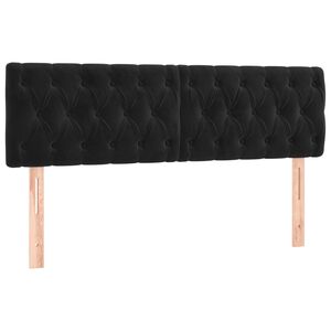 vidaXL Hoofdborden 144x7x78/88 cm fluweel zwart