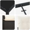 vidaXL Tuin eettafelset met kussen 7 pcs Zwart poly rattan