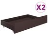 vidaXL Bedframe met 2 lades massief grenenhout donkerbruin 90x200 cm