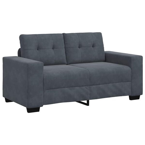 vidaXL Loveseat bank 160x77x82 cm fluweel donkergrijs