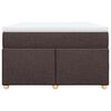 vidaXL Boxspring met matras stof donkerbruin 120x190 cm