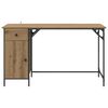 vidaXL Computerbureau Artisan Eiken 131 x 48 x 75 cm Bewerkt hout
