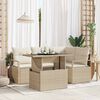 vidaXL Tuin Sofa Set 5 pcs beige en cr&egrave;mekleurig poly rattan