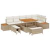 vidaXL Tuinbankenset 9 st 8-Aantal zitplaatsen Beige Poly riet