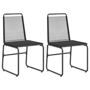 vidaXL Tuinstoelen 2 st Zwart Rattan