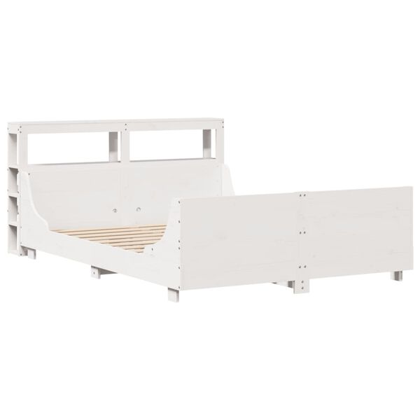 vidaXL Bedframe zonder matras massief grenenhout wit 135x190 cm