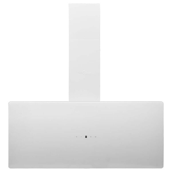 vidaXL Wandafzuigkap 90 cm staal en gehard glas wit