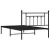 vidaXL Bedframe met hoofdbord metaal zwart 100x200 cm