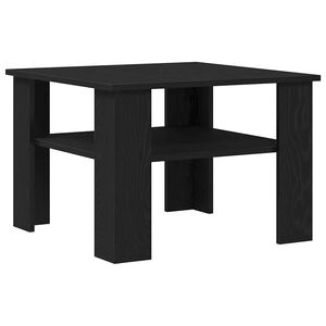 vidaXL Salontafel Zwart Eiken 60 x 60 x 42 cm Bewerkt hout