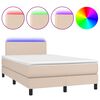 vidaXL Boxspring met matras en LED kunstleer cappuccinokleur 120x200cm