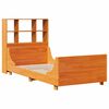 vidaXL Bed met boekenkast zonder matras massief hout wasbruin 90x200cm