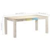 vidaXL Eettafel 180x90x76 cm massief mangohout wit