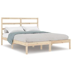 vidaXL Bedframe massief hout 135x190 cm