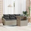 vidaXL Tuin Sofa Set met opslag 5 pcs Lichtgrijs Poly riet