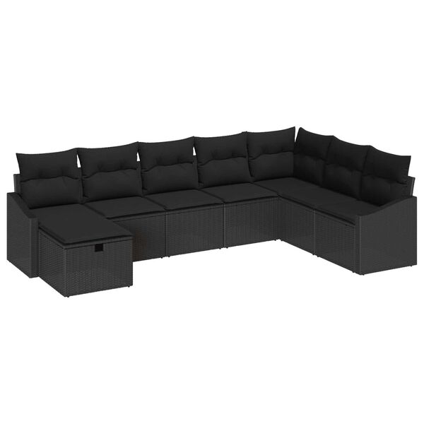 vidaXL Tuin Sofa Set met kussen met opslag 8 pcs poly rattan