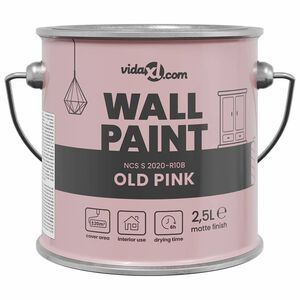 vidaXL Muurverf Roze 2,5 L Wandprint
