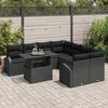 vidaXL Tuin Sofa Set met kussen met opslag 9 pcs Zwart Poly Rattan