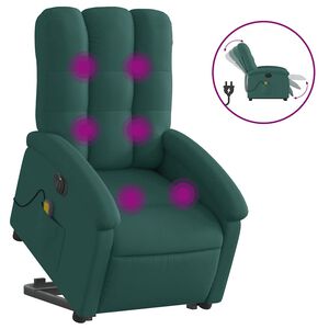 vidaXL Sta-op-massagestoel elektrisch verstelbaar stof donkergroen