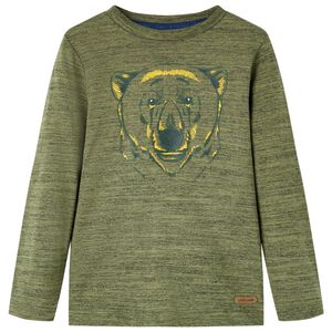 vidaXL Kindershirt met lange mouwen 104 gem&ecirc;leerd kakikleurig