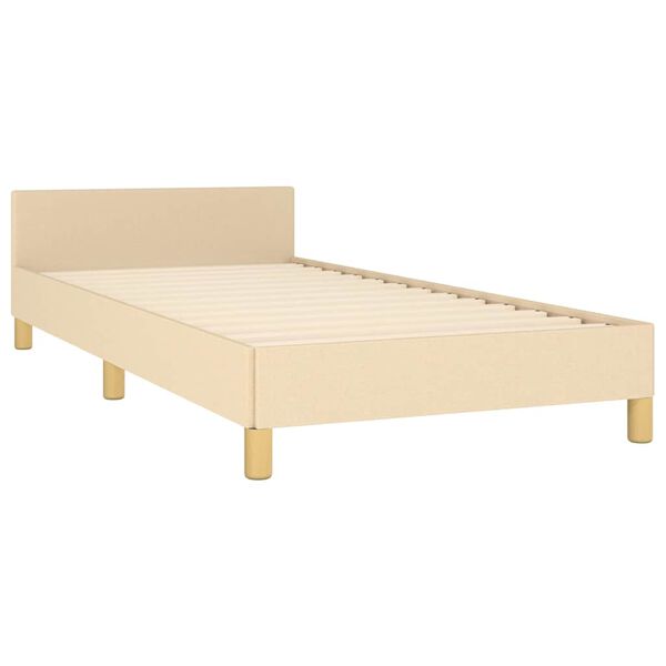 vidaXL Bedframe zonder matras 100x200 cm stof cr&egrave;mekleurig