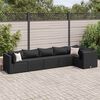 vidaXL 6-delige Loungeset met kussens poly rattan zwart