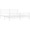 vidaXL Bedframe met hoofd- en voeteneinde metaal wit 200x200 cm