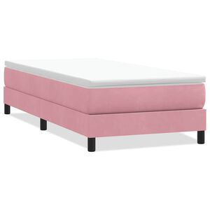 vidaXL Boxspring zonder matras fluweel roze 100x210 cm