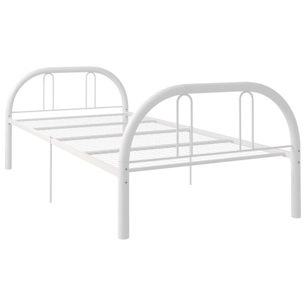 vidaXL Bedframe metaal wit 90x200 cm