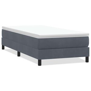 vidaXL Boxspring zonder matras fluweel donkergrijs 100x220 cm