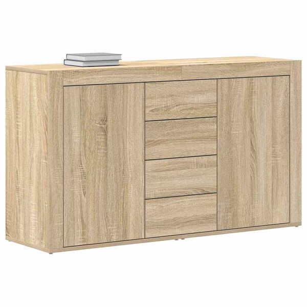vidaXL Dressoir met lade Sonoma Eiken 120 x 36 x 69 cm Bewerkt hout