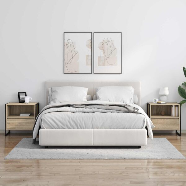 vidaXL Nachtkastje met lade Sonoma 50 x 39,5 x 50 cm Bewerkt hout