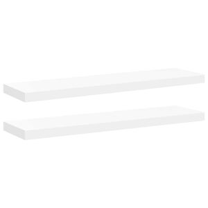 vidaXL Wandschappen zwevend 2 st 90x23,5x3,8 cm MDF wit