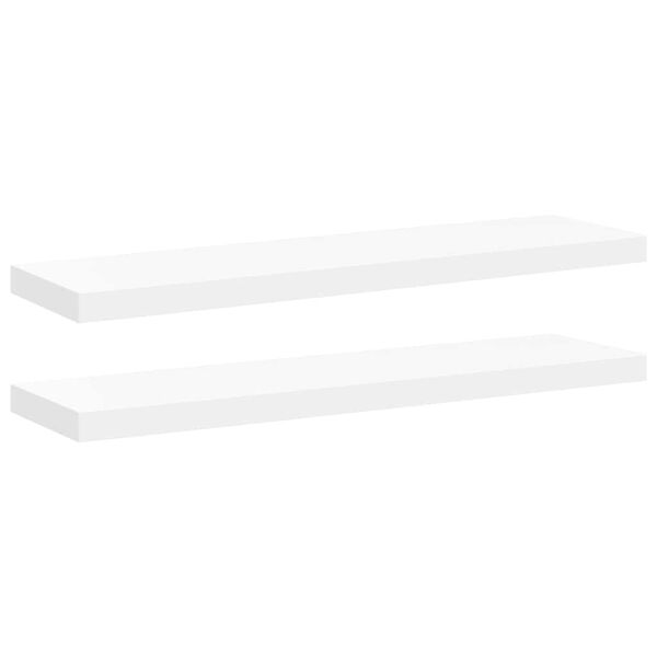 vidaXL Wandschappen zwevend 2 st 90x23,5x3,8 cm MDF wit
