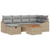 vidaXL Tuinbankenset 7 st Beige Poly riet