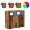 vidaXL Dressoir met LED-verlichting 80x35x75 cm bewerkt hout oud hout