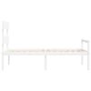 vidaXL Seniorenbed met hoofdbord massief hout wit 90x200 cm