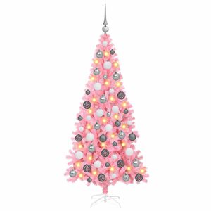 vidaXL Kerstboom met 300 LED met standaard Roze 180 cm PVC