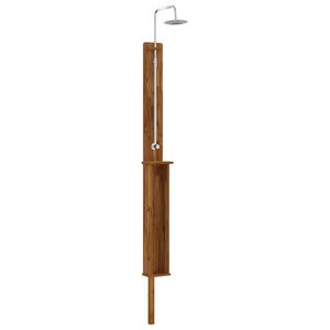 vidaXL Buitendouche 257 cm Massief Acacia Hout en Roestvrijstaal
