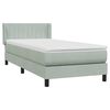 vidaXL Boxspring met matras fluweel lichtgrijs 80x220 cm