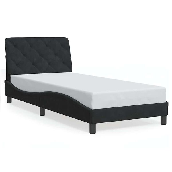vidaXL Bedframe zonder matras fluweel zwart 90x190 cm