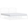 vidaXL Bedframe met hoofdbord metaal wit 183x213 cm