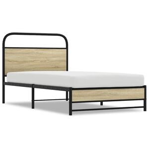vidaXL Bedframe zonder matras bewerkt hout sonoma eikenkleur 90x200 cm